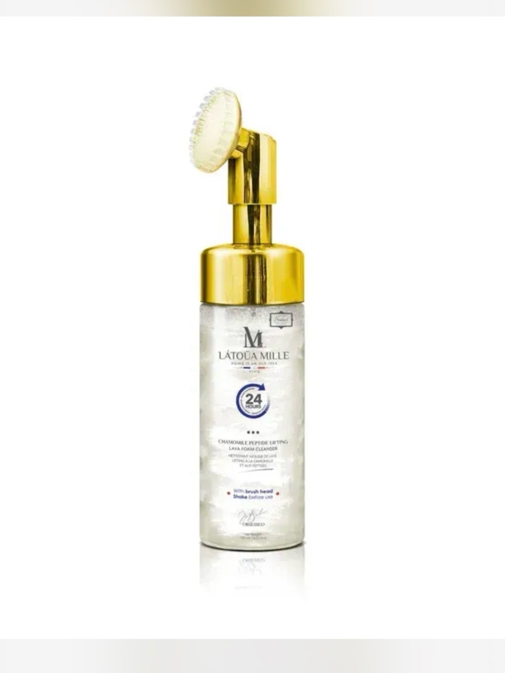 $180 Gold & White Foaming Facial Cleanser with Brush